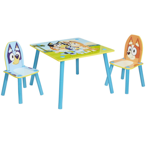 Kindertisch mit 2 Stühlen Bluey - 63x63x45 cm - Blau/Spanplatte Kindertisch mit 2 Stühlen Bluey - 63x63x45 cm - Blau/Spanplatte